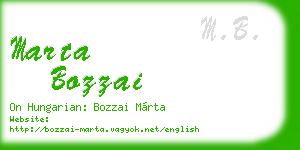 marta bozzai business card
