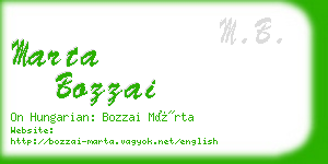 marta bozzai business card